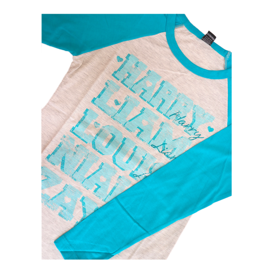 Playera mangas azules